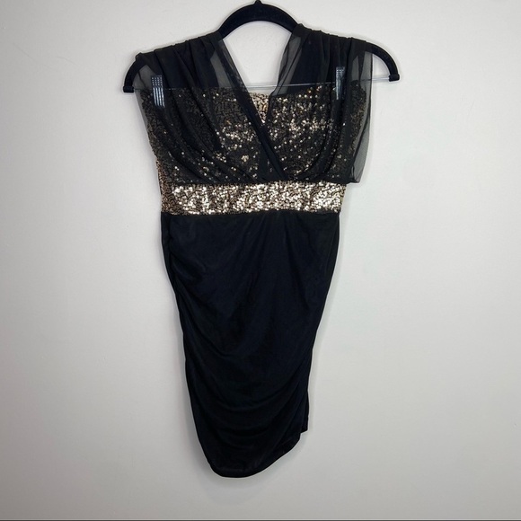 Y2K gold sequin going out club top - Picture 1 of 5